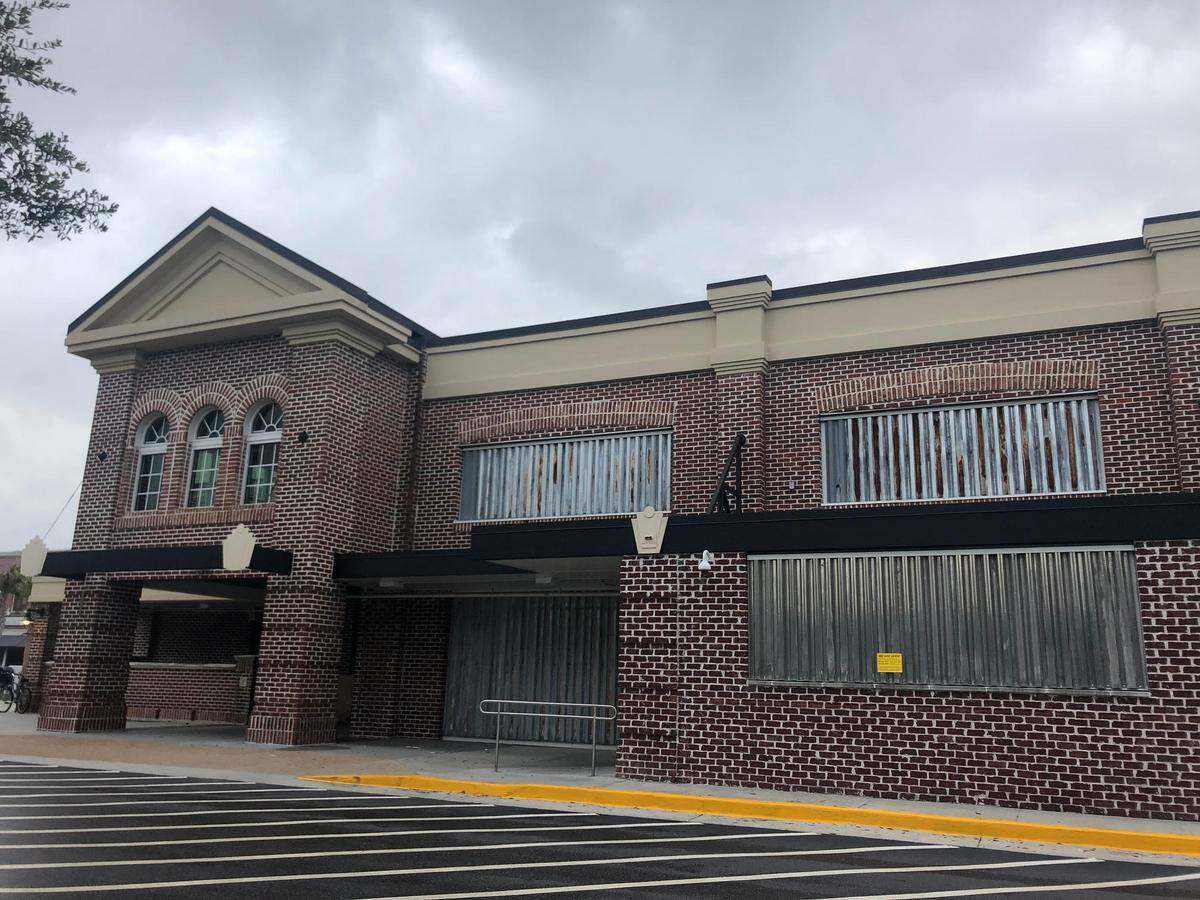 The Bluffton Kroger in Belfair Village had boarded its windows ahead of Hurricane Dorian in this photograph taken on Monday, Sept. 2, 2019.