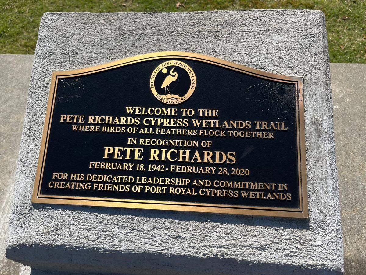A plaque in memory of Pete Richards, an early advocate for the Cypress Wetlands, will be dedicated at 9 a.m. Saturday.
