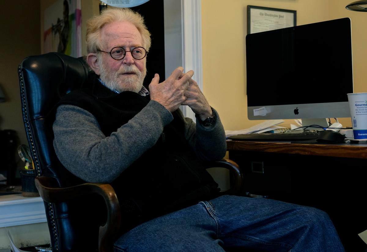 After serving 12 years, outgoing Mayor Billy Keyserling sits at his computer on Wednesday, Dec. 2, 2020 where he video conferences with city leaders at his home in Beaufort. Once out of office, Keyserling plans to devote his time to the National Park Service Reconstruction Era National Historical Park. “Can’t do the two at the same time,” he said as he showcased the many works of folk art covering the walls of his penthouse.