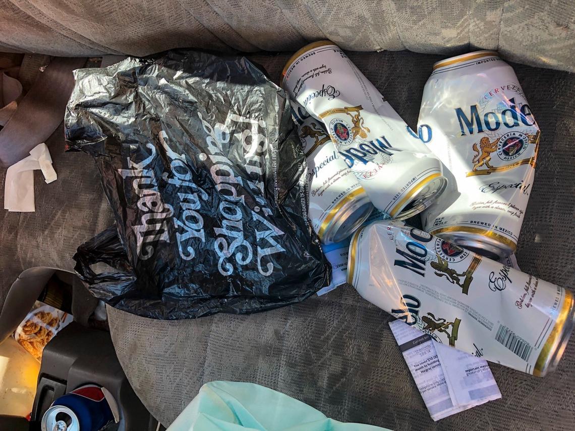 Two days after the April 9, 2019 wreck, an investigator took photos of beer cans in Dulvin Garcia Roblero’s totaled truck after he crashed into Bluffton resident Kaytlyn Pierce while driving on S.C. 46 in Bluffton.