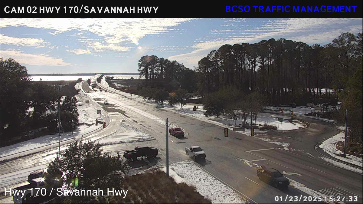 Some sections of S.C. 170 appeared slick around 3:30 p.m. Thursday as the sun set over the Broad River. Law enforcement officials and meteorologists say many roads in the Lowcountry could refreeze again overnight Friday, when temperatures are forecast to plummet into the mid-to-high 20s.