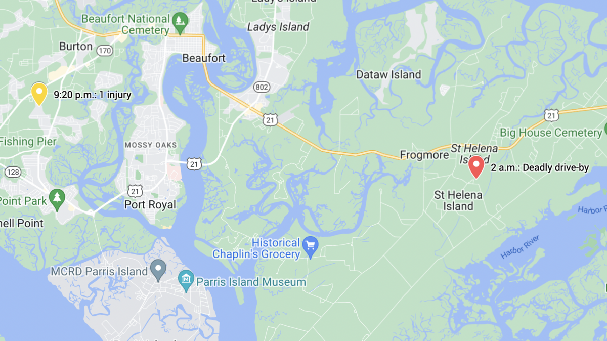 Two shootings in northern Beaufort County on Saturday resulted in three people being shot, one fatally.