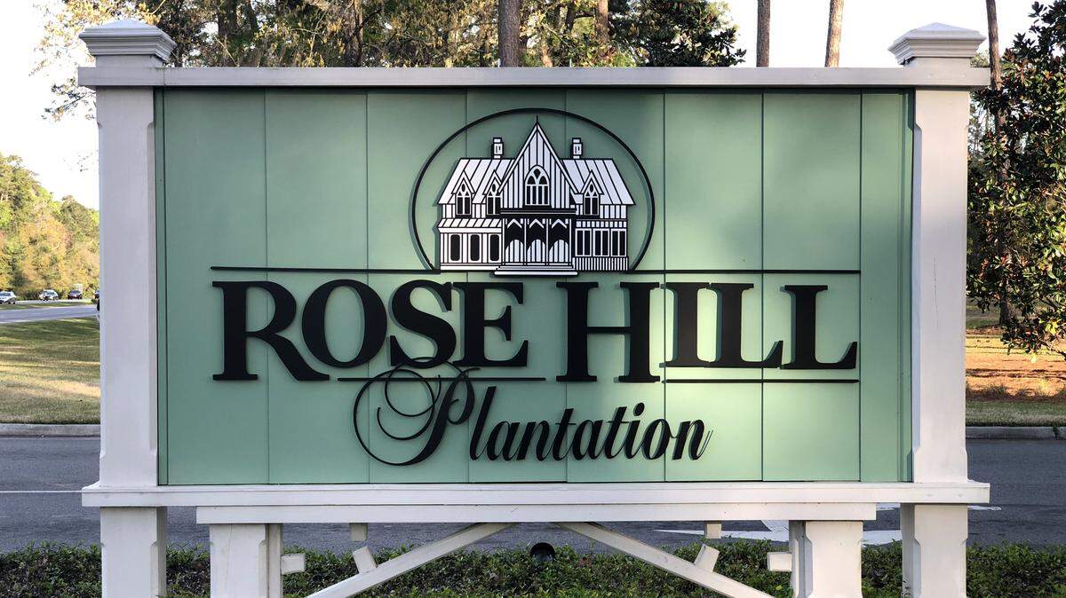 An entrance sign at Rose Hill.