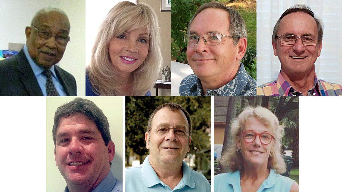 Port Royal municipal election candidates are: TOP ROW (left to right): Sam Murray (incumbent), Kristina Wetzel, John Winner and Chuck Wood for mayor. BOTTOM ROW: Jerry Ashmore, Tom Klein, Darryl Owens and Lisa Redwine for town council.