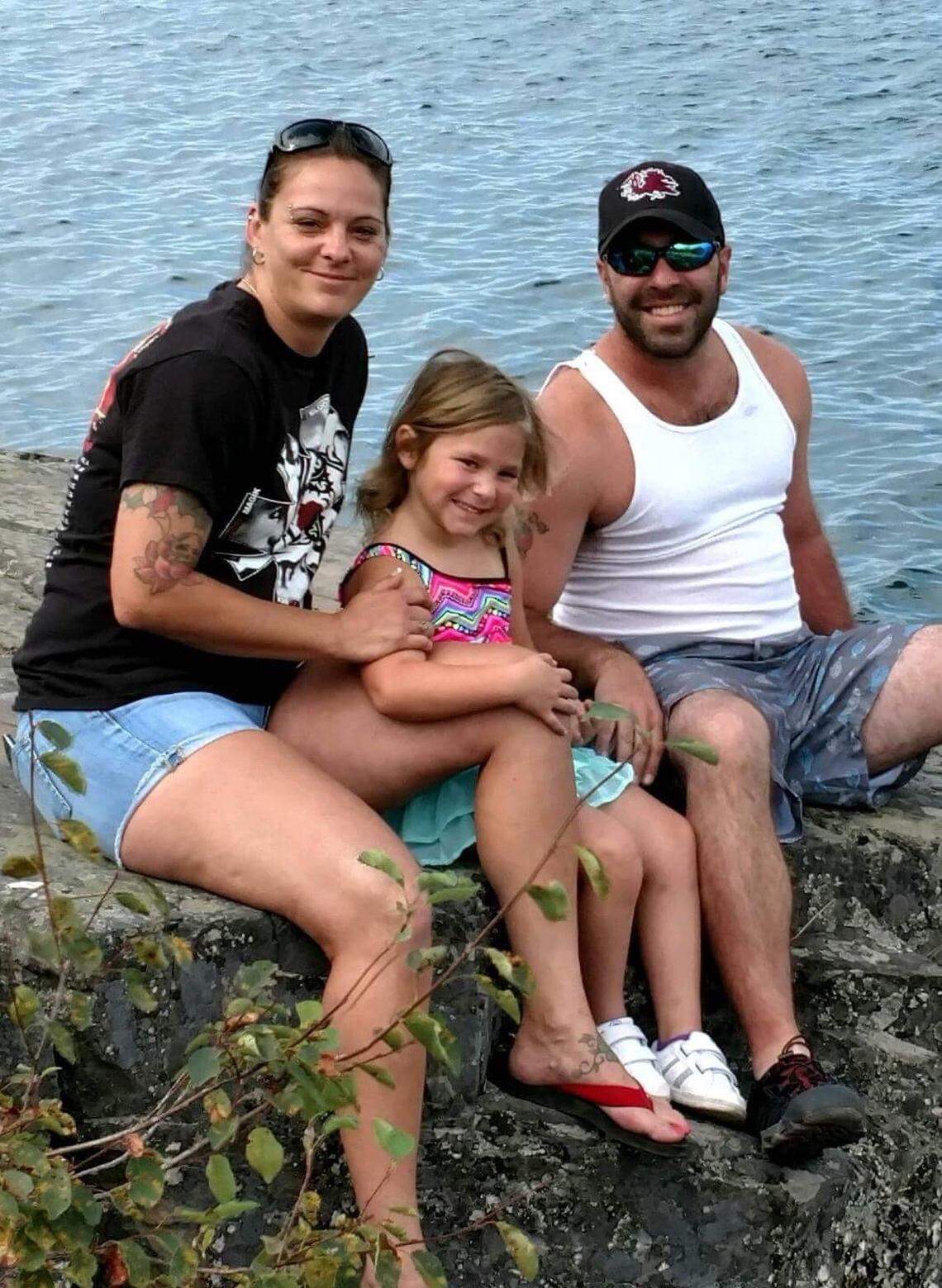 Stacee Krasinski and her boyfriend Bobby Miller live with their daughter Mara in a mobile home in Burton.