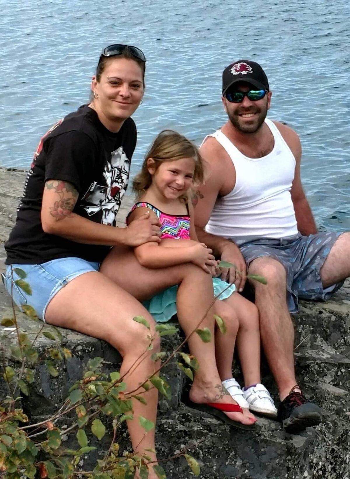 Stacee Krasinski and her boyfriend Bobby Miller live with their daughter Mara in a mobile home in Burton.