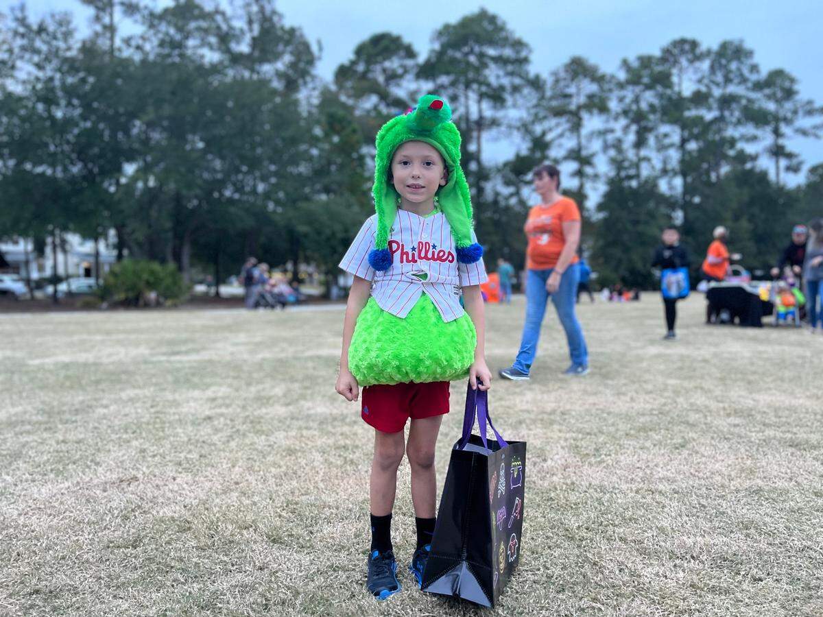 Brantley Rush, 7, was dressed at a Philly’s fanatic Friday at Bluffton’s Oscar Frazier Park.