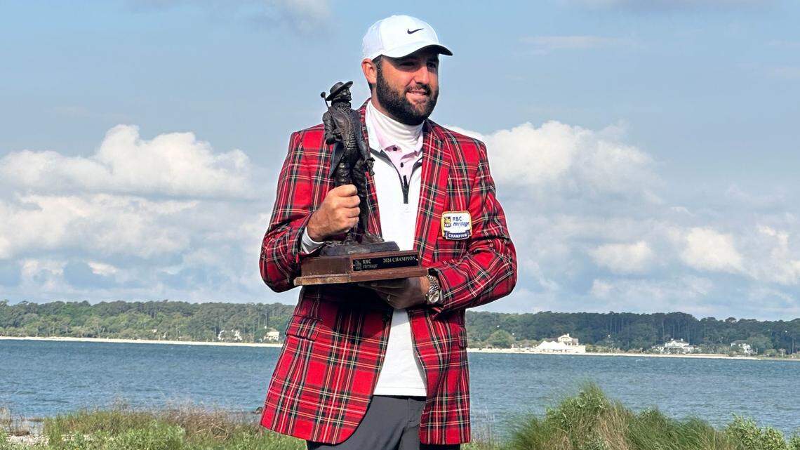 Scottie Scheffler wins the RBC Heritage with a total of 19 under after a rain delay pushed the final round of the RBC Heritage Presented by Boeing at Harbour Town Golf Links to Monday, April 22, 2024 in Sea Pines on Hilton Head Island.