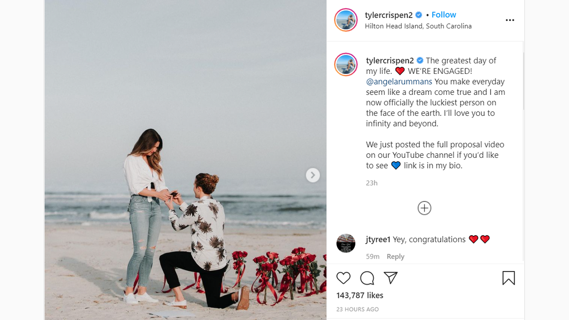 Big Brother’s Tyler Crispen, Angela Rummans got engaged on this Hilton Head beach