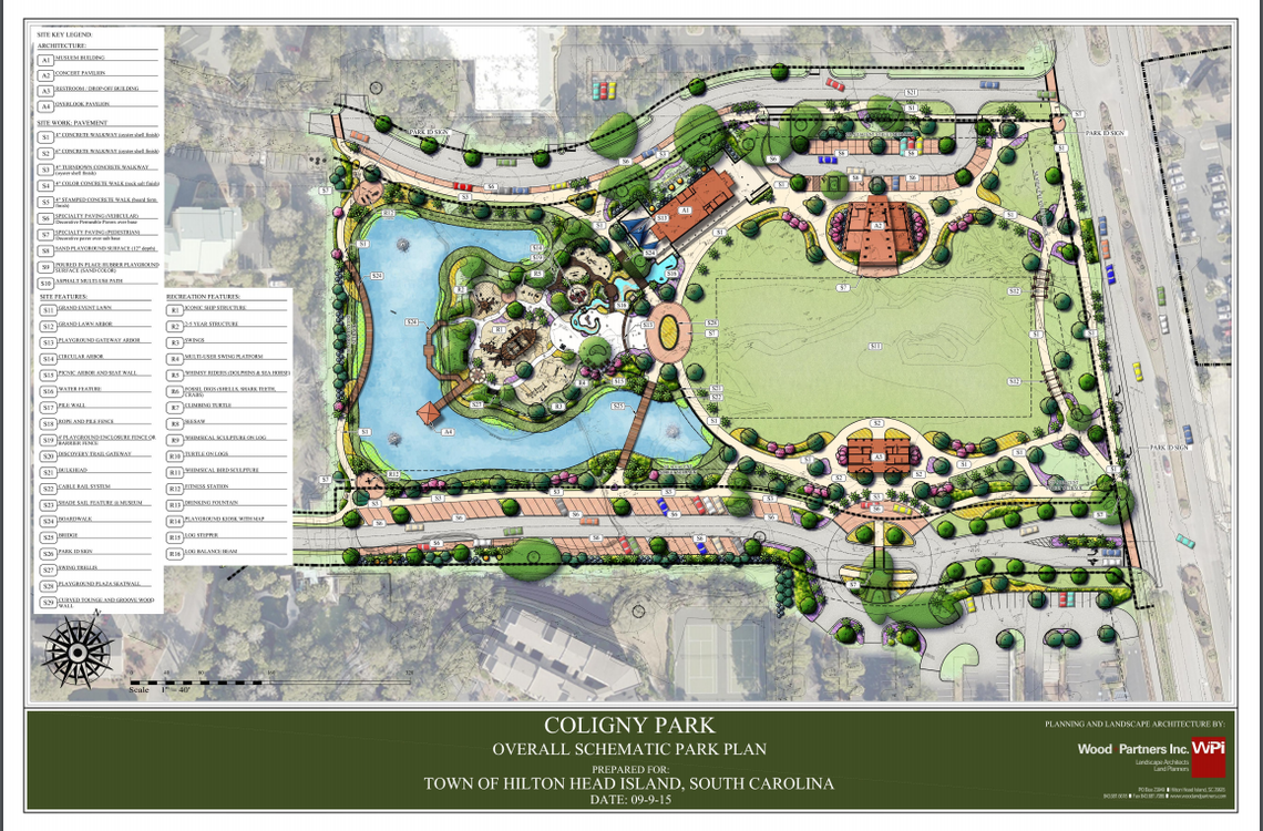 The proposed plan for “Lowcountry Celebration Park”, which is set to be completed in May of 2020. Roadwork on Pope Road necessary to control traffic flow will begin Tuesday, Sept. 4.