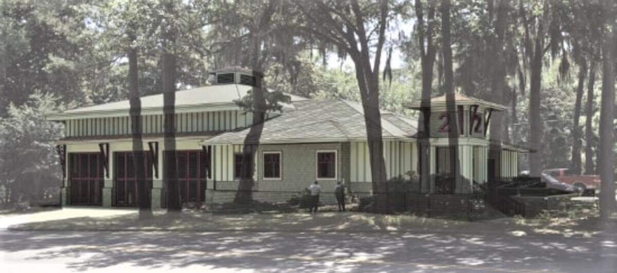 The rendering of the plan for the fire station in Sea Pines on Hilton Head Island. Construction begins March 2020 on the new station.