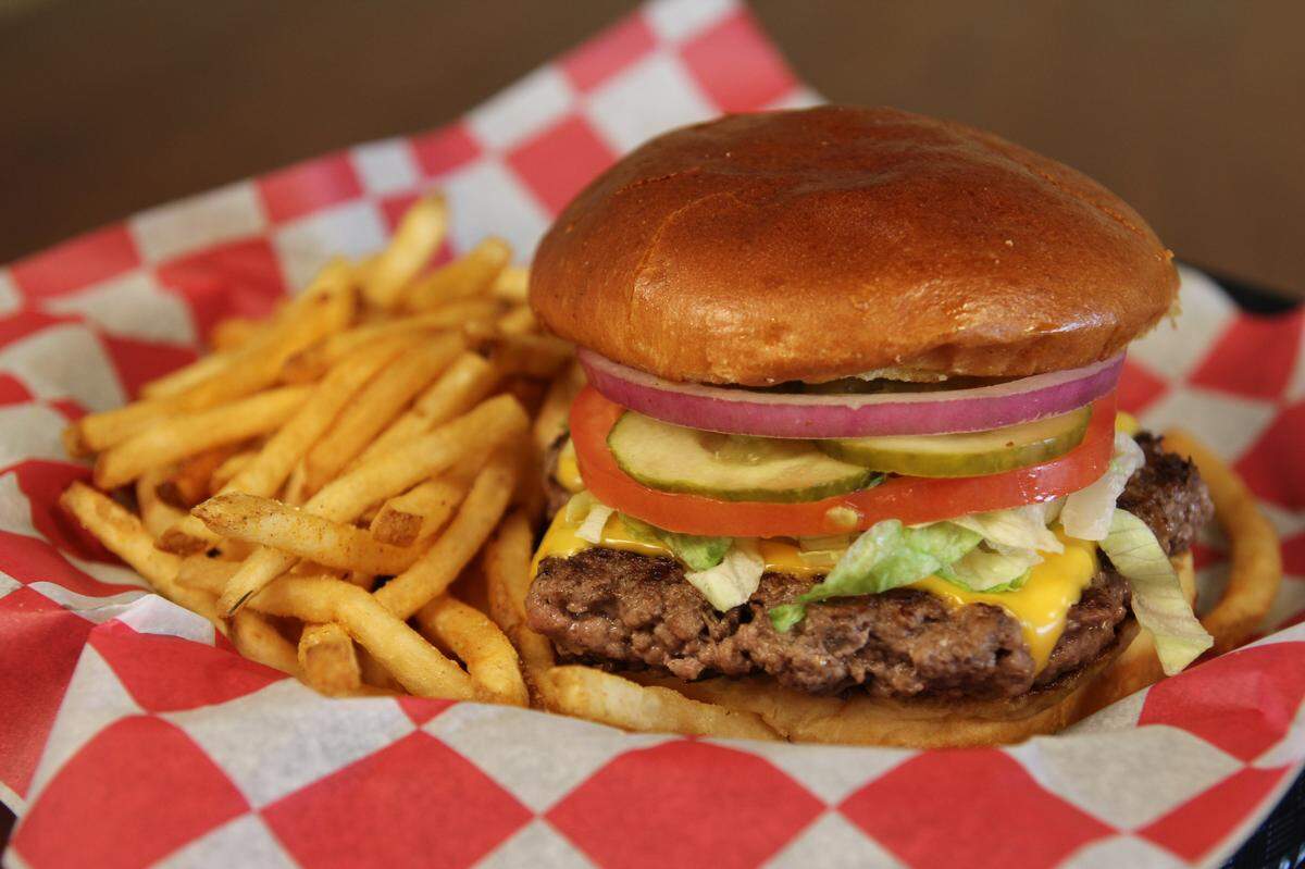 The Classic Tavern Burger is one of several burger options on the menu at Top Dawg Tavern on Hilton Head.