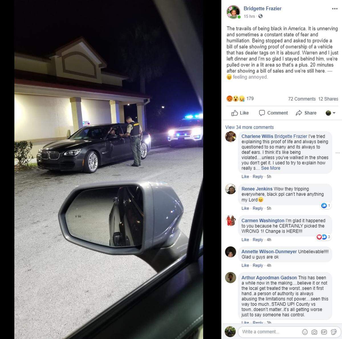 A Facebook post from Bluffton Town Council member Bridgette Frazier on Monday night.