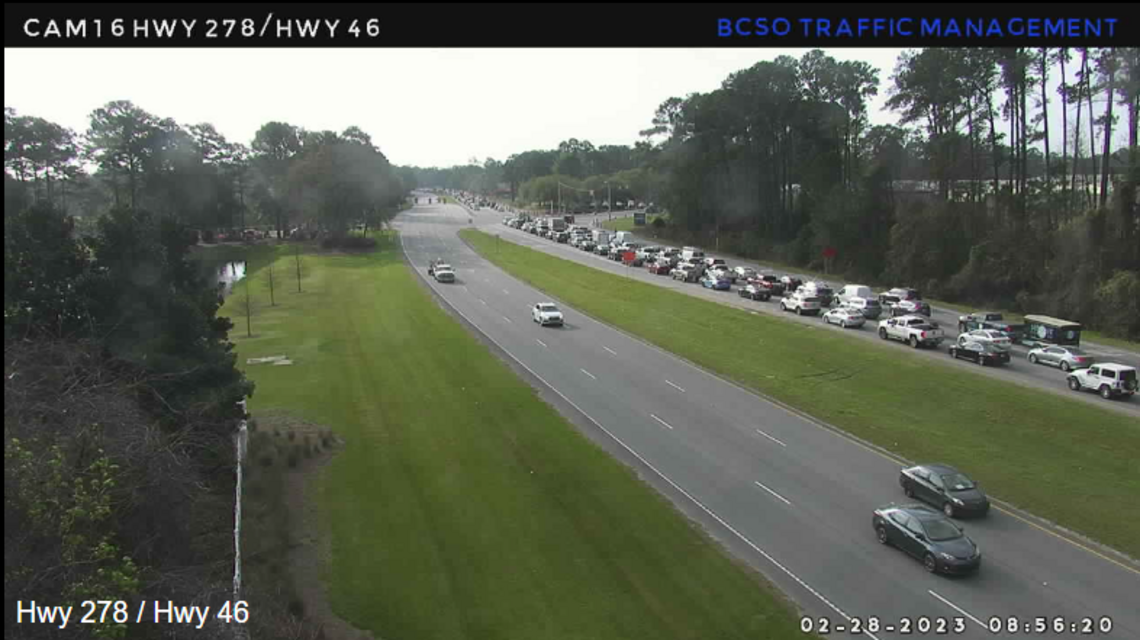 Here’s why traffic is backed up Tuesday from Hilton Head through Bluffton on US 278