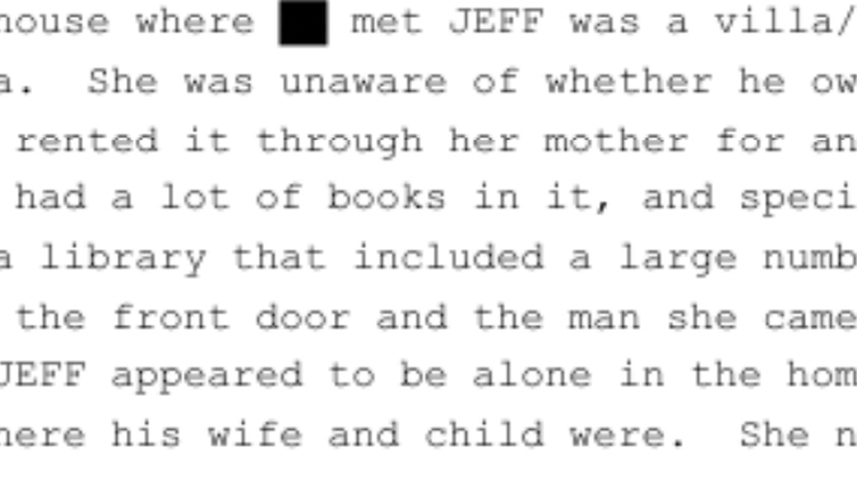 On July 24, 2019, a woman, whose name has been redacted from a summary document, told agents with the Federal Bureau of Investigation about the abuse she endured at the hands of Jeffery Epstein while working as a babysitter at the age of 13. She told the FBI about Epstein’s villa in Sea Pines Plantation, where she claimed the abuse took place.