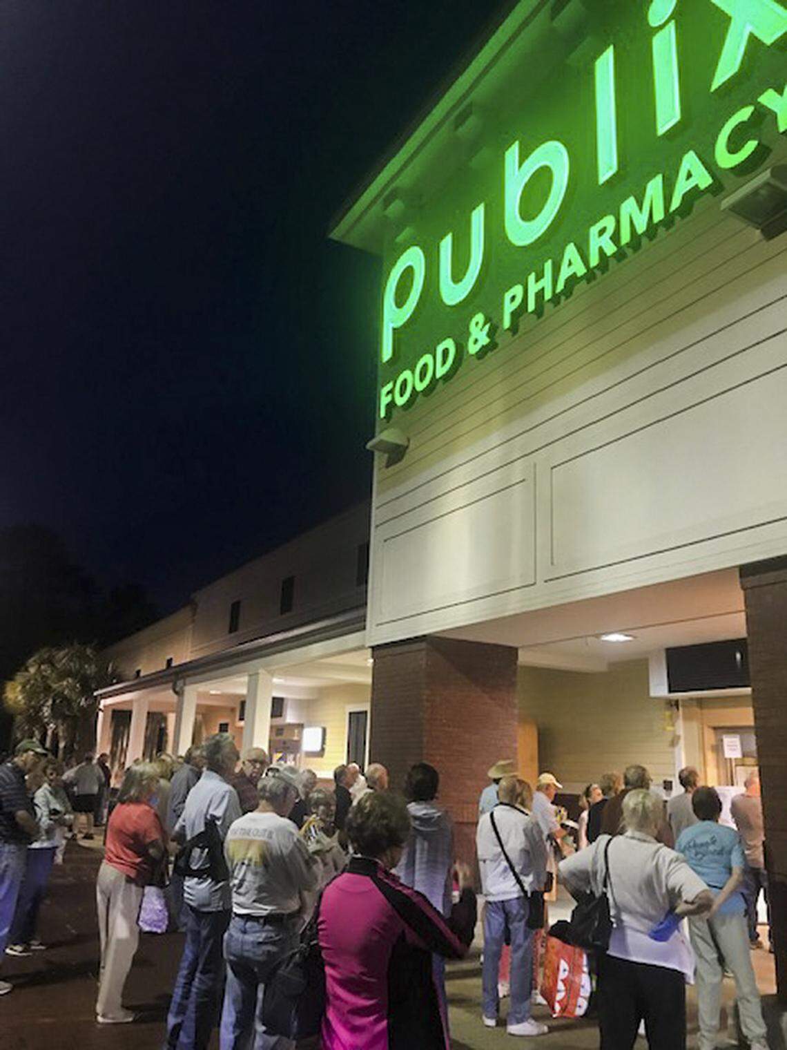 On the first day of seniors receiving early morning shopping at Beaufort’s Publix, a throng of customers gathered outside of the store at 6:30 a.m. on Tuesday waiting for the doors to open.