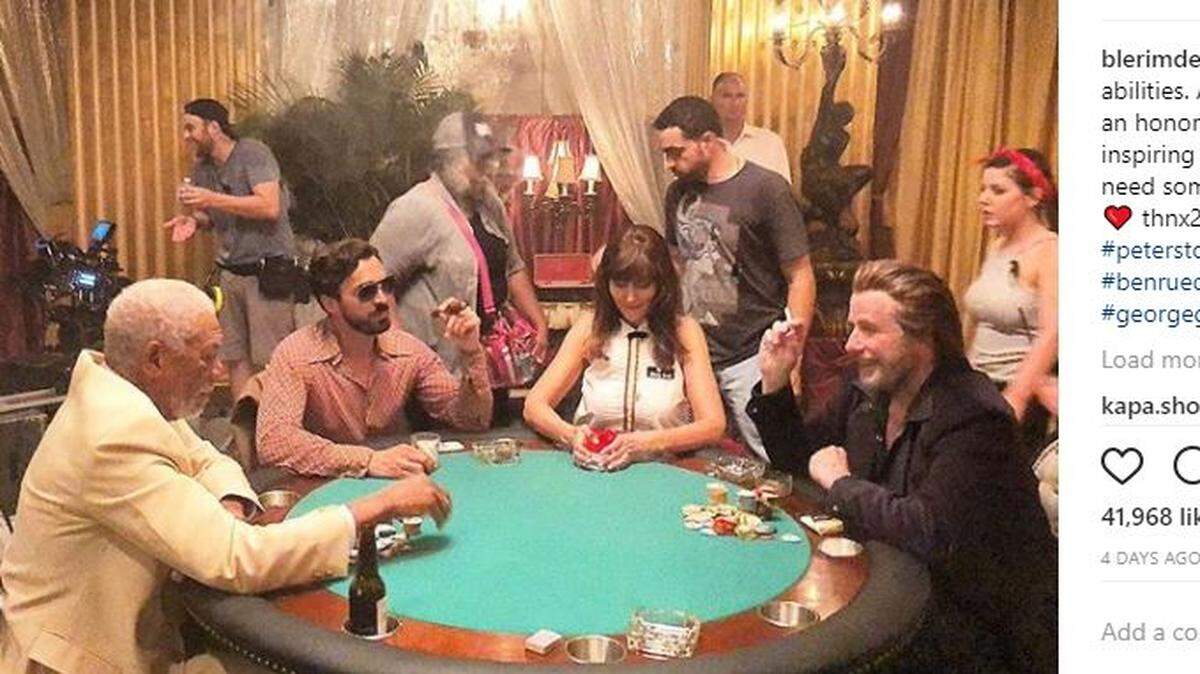 This photo posted on Instagram by actor Blerim Destani shows a casino scene from the movie "The Poison Rose" being filmed in Savannah.