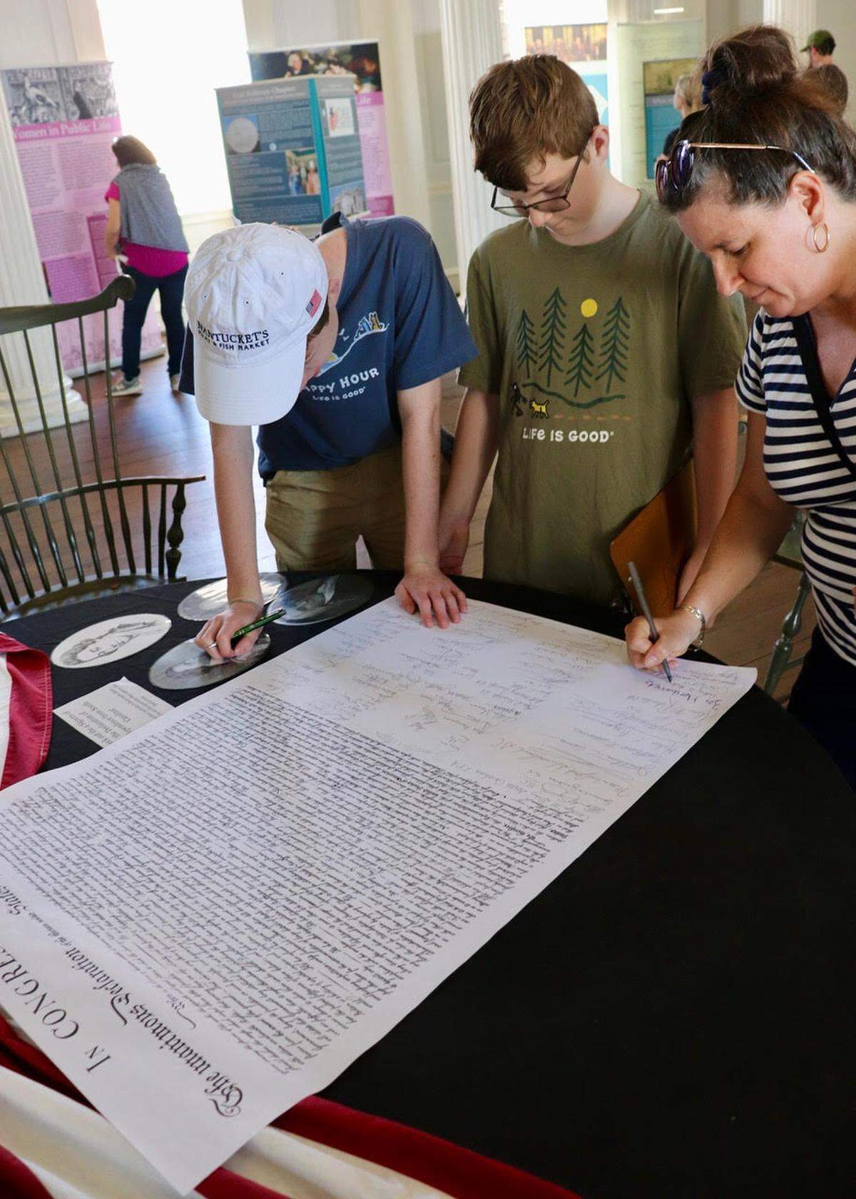 Thousands of visitors each year flock to the Old Exchange and Provost Dungeon in Charleston to learn fascinating history and experience the unique place. Here, young visitors participate in a hands-on educational exhibit where visitors are invited to sign a copy of the Declaration of Independence.