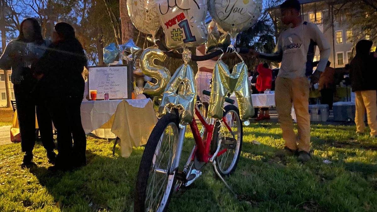 Over 150 people gathered Tuesday evening in honor beloved community member Sam Christopher. Friends and family said Sam loved to ride his bike, and would often give ride to kids in the neighborhood.
