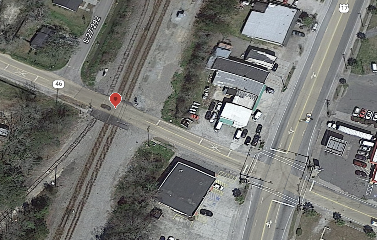 A map of Main Street in Hardeeville shows the location of the accident Thursday morning.