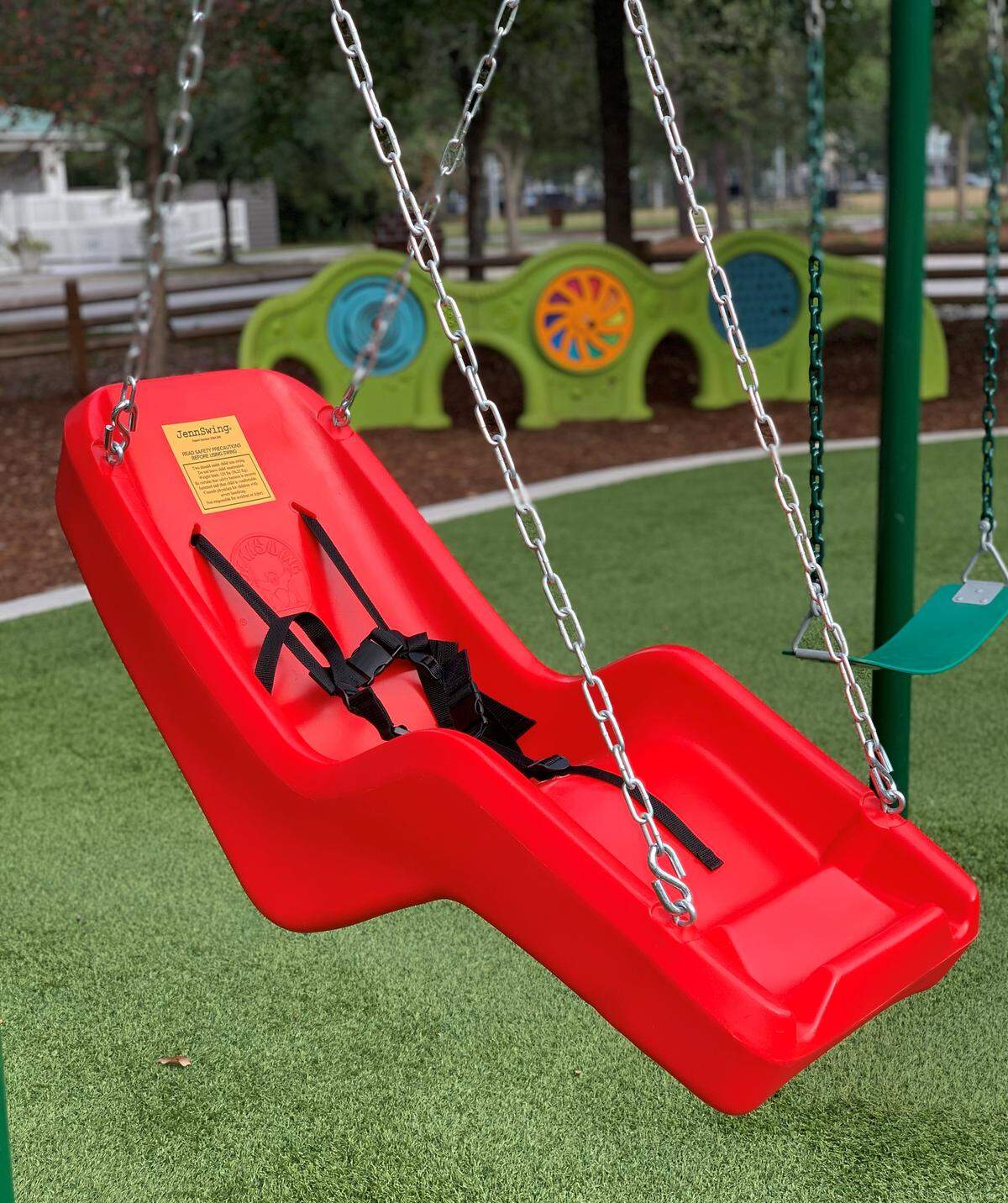 The town of Bluffton installed two adaptive playground swings at Oscar Frazier Park and DeBois Park. The swings were donated by the non-profit organization “50 Red Swings” which wants to make playgrounds more accessible for special needs children.