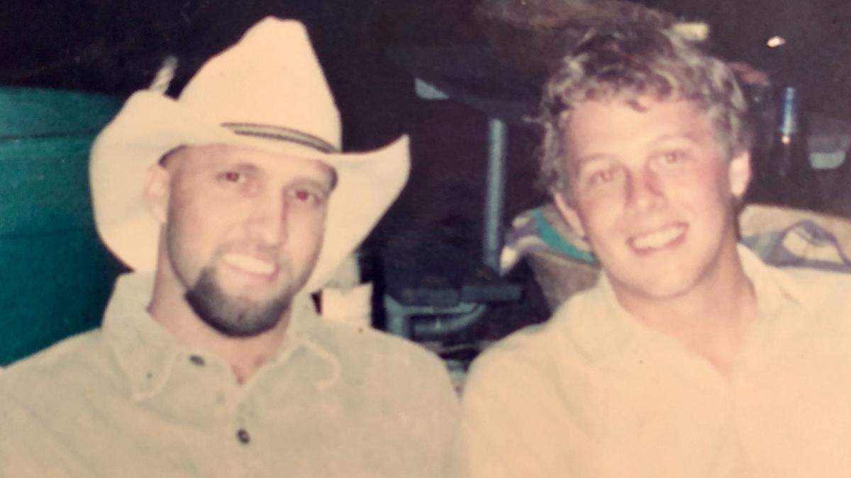 Brothers David, left, and Andrew Carmines in November 2000, about three months before David passed away. The picture was taken at Ed and Trish Hughes’ annual oyster roast in the Sea Pines Forest Preserve.