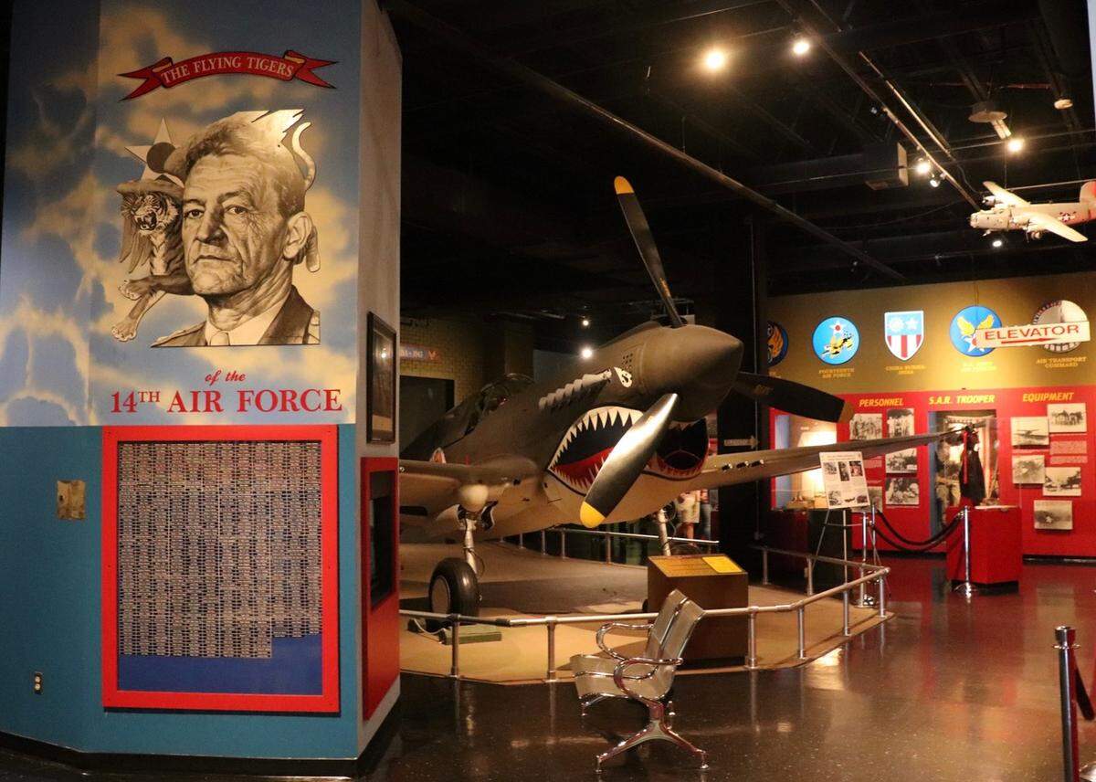 The Museum of Aviation highlights the aircraft and exhibits of WWII, including local hero Gen. Robert L. Scott, pilot and wartime author of the book “God is my Copilot.”