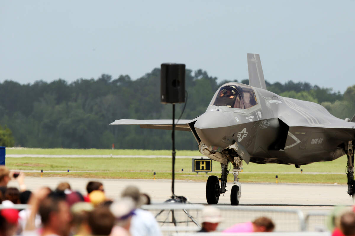 An F-35B Lighting II lands during the 2017 Air Show aboard Marine Corps Air Station Beaufort, April 30. The F-35 is the most flexible, technologically sophisticated, multi-role fighter ever built. It combines the most lethal fighter characteristics – supersonic speed, radar-evading stealth, extreme agility and short takeoff/vertical landing capability. Marine Fighter Attack Training Squadron 501 showcased the F-35’s capabilities during the air show, showing attendees how the aircraft gives the warfighter the ability to accomplish their mission anywhere at any time. The F-35 is with VMFAT-501, Marine Aircraft Group 31.