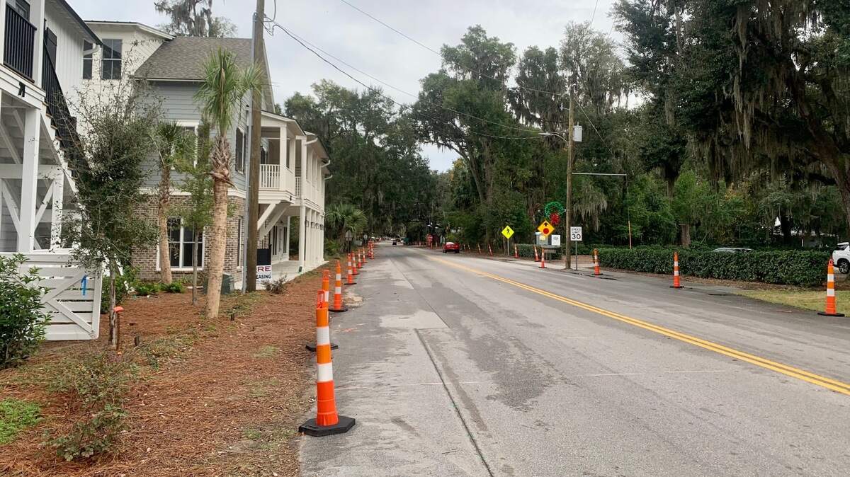 Bridge Street, as seen from Calhoun Street, runs through old town Bluffton making it an essential thoroughfare