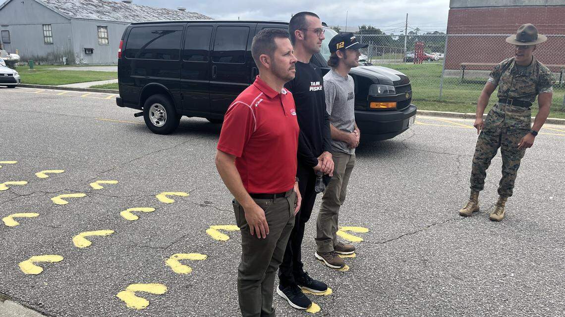 NASCAR stars dare to stand in famed Marine footprints at Parris Island. ‘It’s intense’
