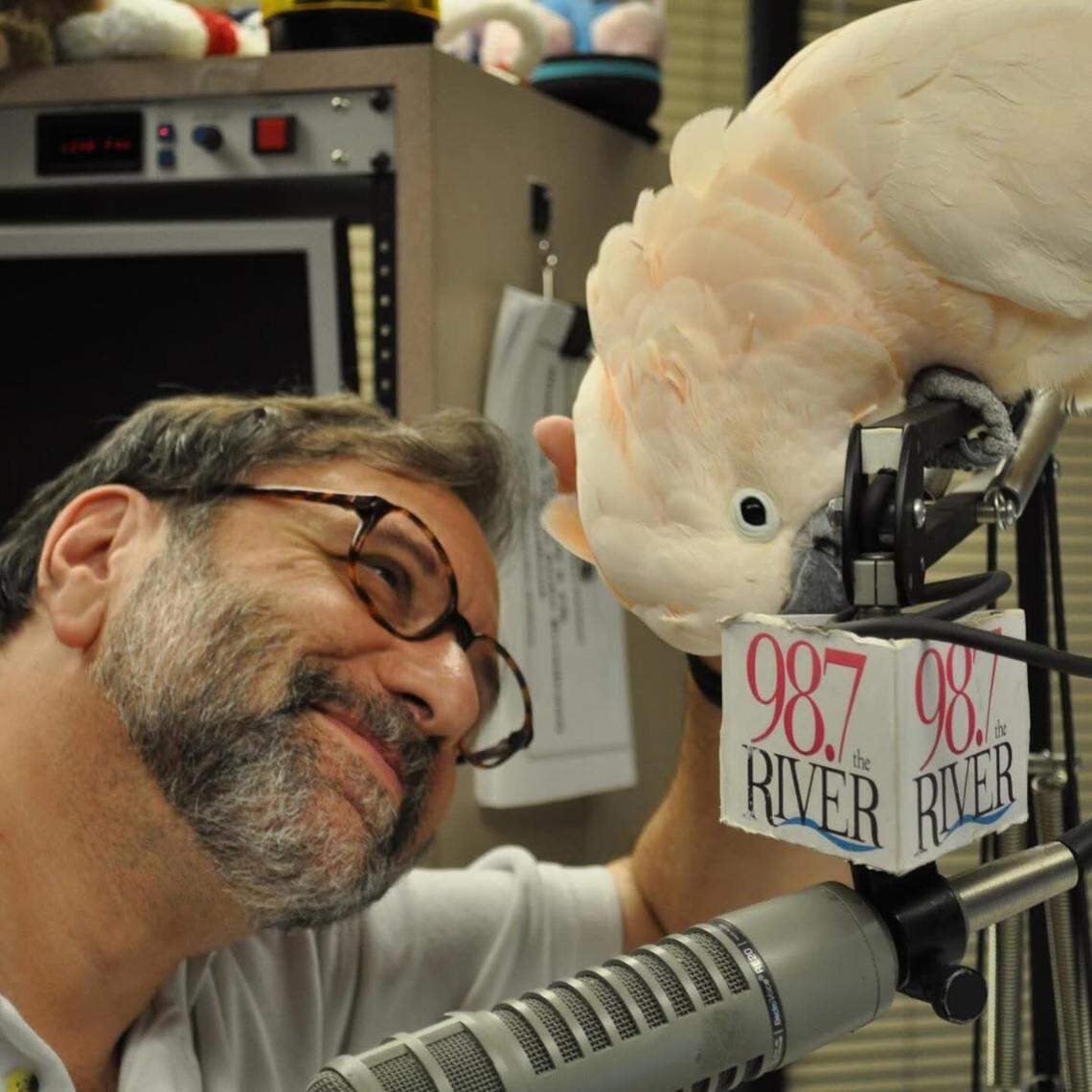 Mark Robertson loved animals and frequently shared news about them on air at The River. Sometimes, they visited him in the studio.