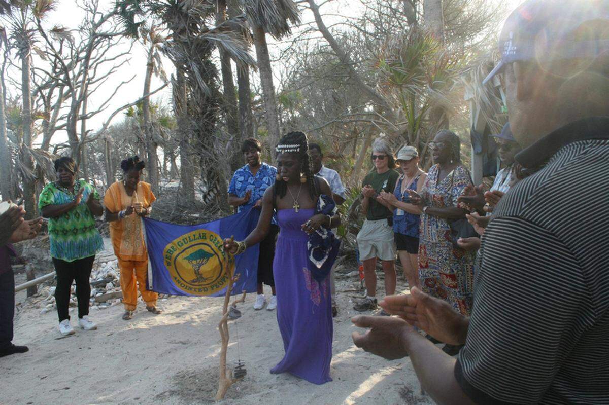 “Gullah/Geechee Famlee Day” gathering at the Atlantic Ocean.