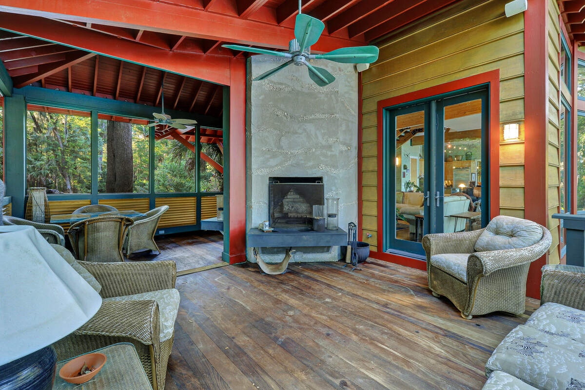 One of the outdoor entertaining spaces found at 194 Spring Island Drive in Okatie, SC.