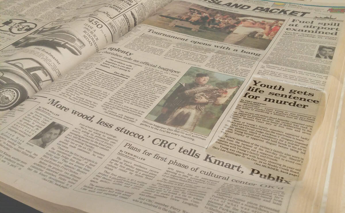 A story on the front page of the April 14, 1992, edition of The Island Packet documents the sentencing of Lester Young Jr.