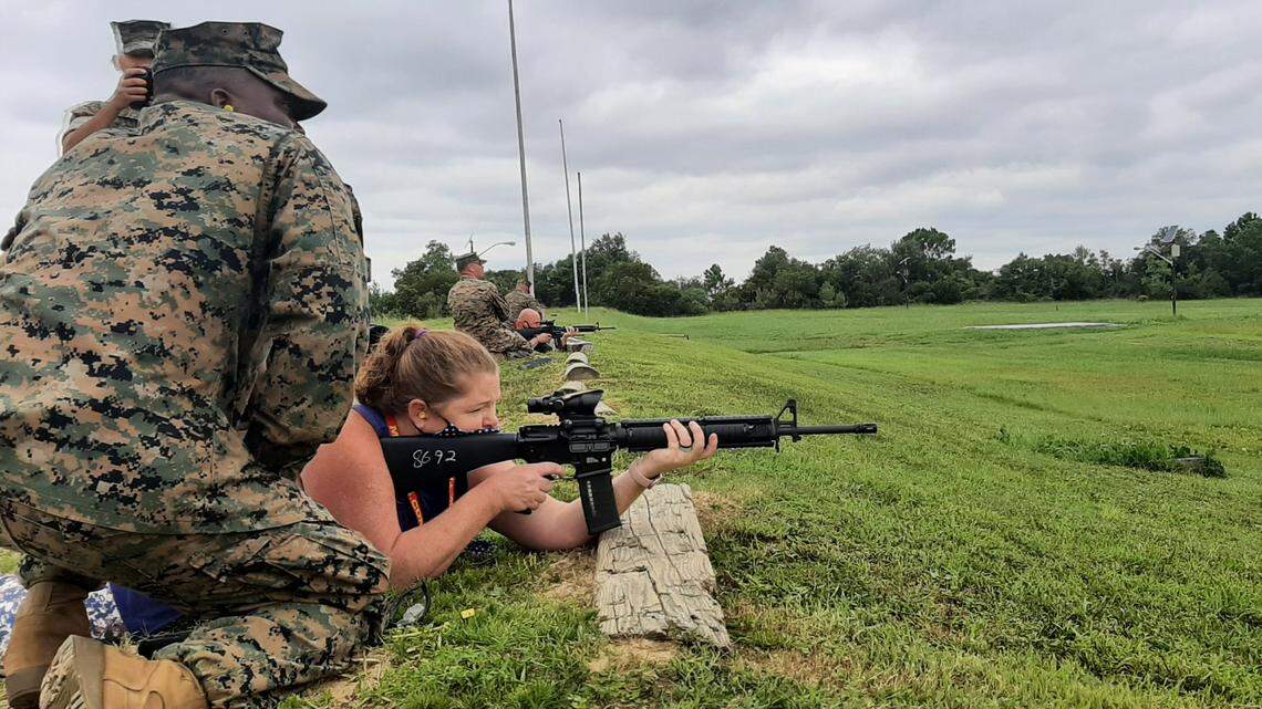 Teachers get taste of recruit life at Parris Island. That includes getting yelled at