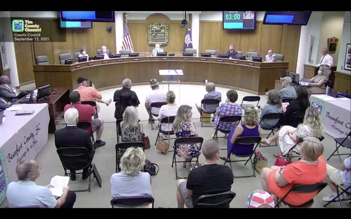 A photo of the Beaufort County Council meeting held on Sept. 13, 2021.