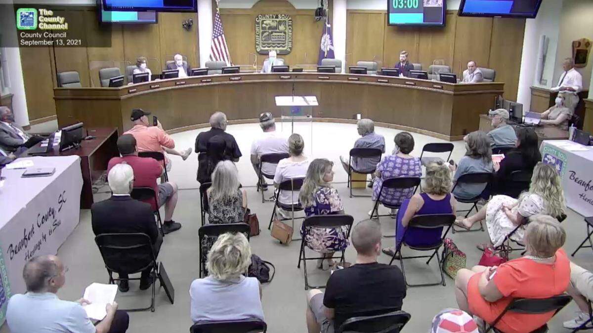 Beaufort County Council meeting held during the pandemic on Sept. 13, 2021.