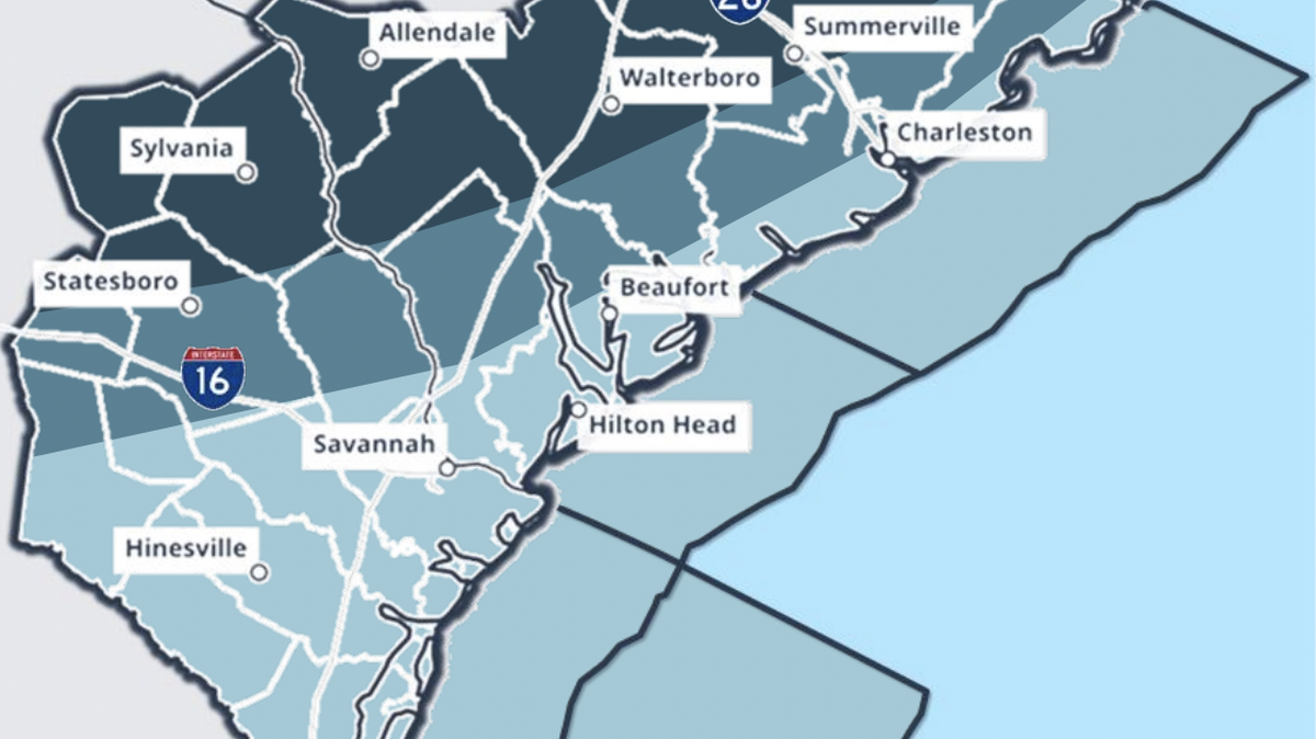 Beaufort County is right on the edge between a 20–40% chance of ice accumulation and a lower risk below 20%, according to a Wednesday afternoon briefing from the National Weather Service’s Charleston Office.