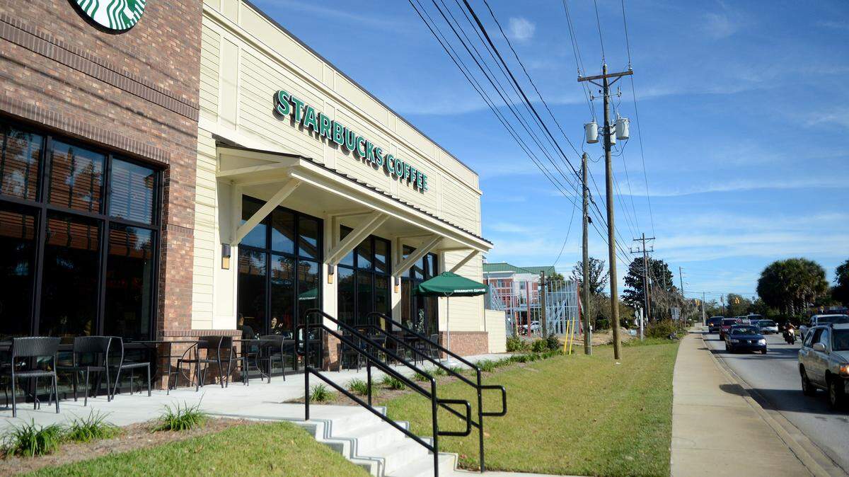 The area of Boundary Street known as the urban corridor where patrons can walk between businesses, sit outside and the parking lots and drive-thrus are hidden behind the business.