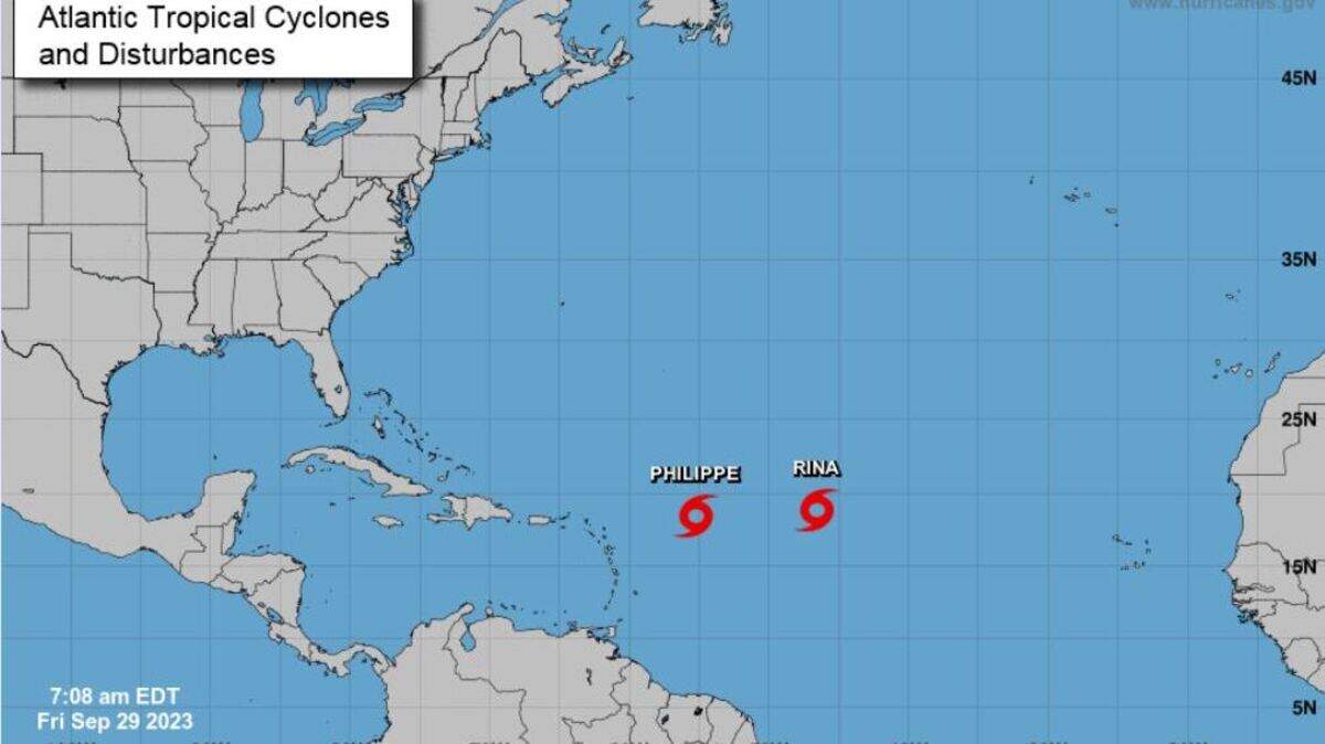 Atlantic Tropical Cyclones and Disturbances map on Friday, Sept. 29, 2023.