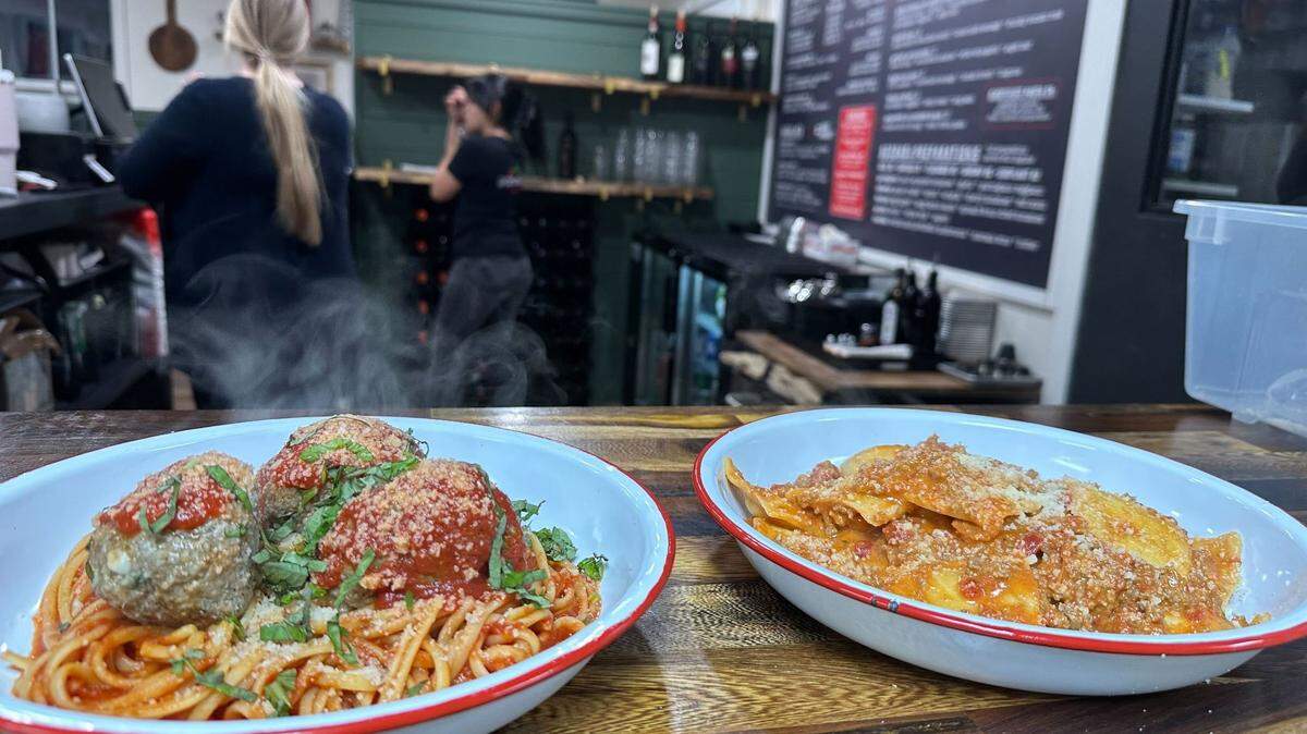 Two hot plates sit on the counter in the small restaurant off of May River Road.