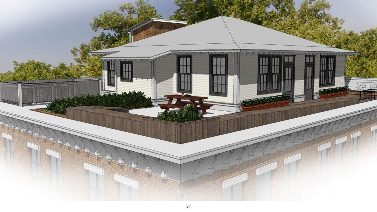 These renderings show what a planned penthouse would look like atop 209 West Street, Beaufort.