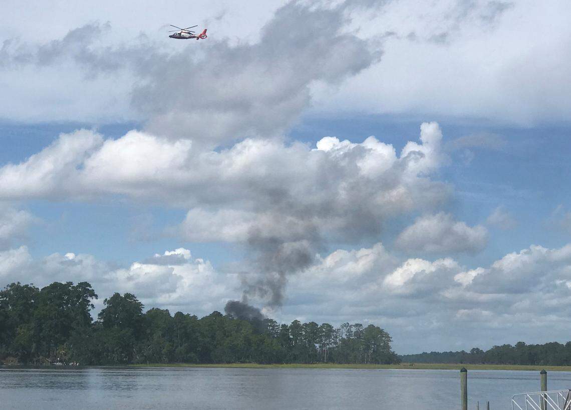 Kensley Crosby, of Beaufort, witnessed the aftermath of the crash from across the river.