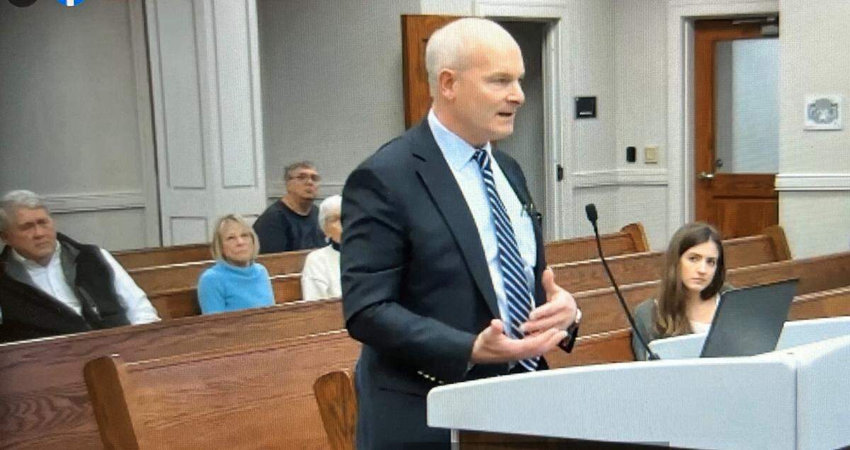 Walter Nestor, an attorney for 303 Associates, speaks Wednesday, Feb. 9, 2022 during a meeting of the Historic District Review Board.
