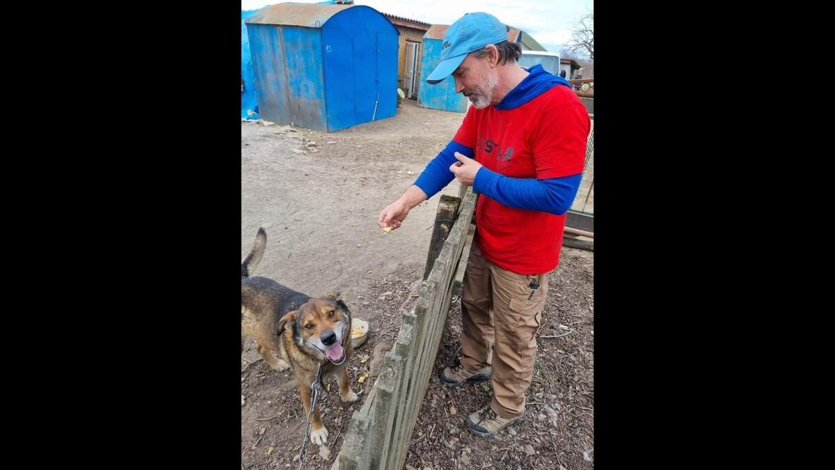 Local business owner Jeff Prekop on one of his trips volunteering with a local animal organization in Ukraine to rescue pets and deliver supplies