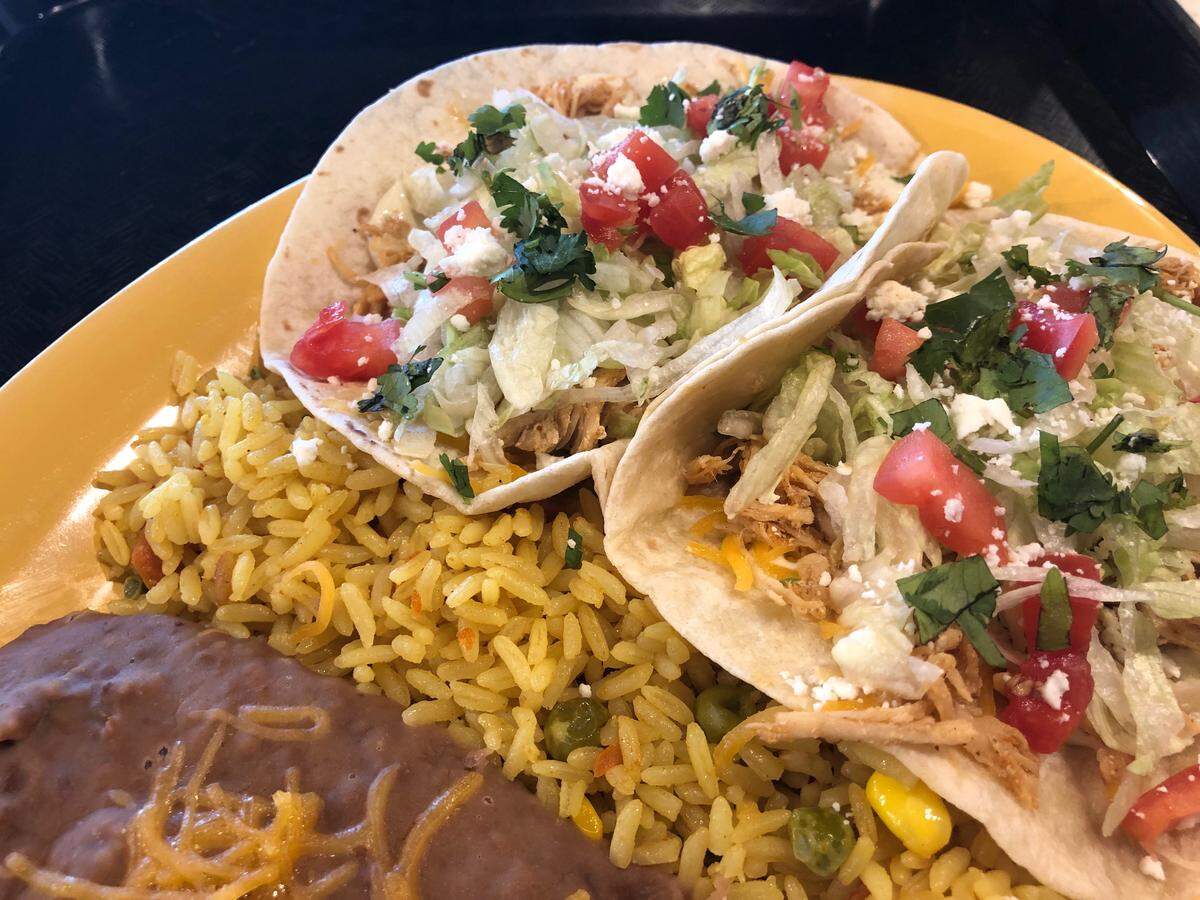 Taco plate at Fuzzy’s Taco Shop on U.S. 278 at I-95’s Exit 8 in Hardeeville.