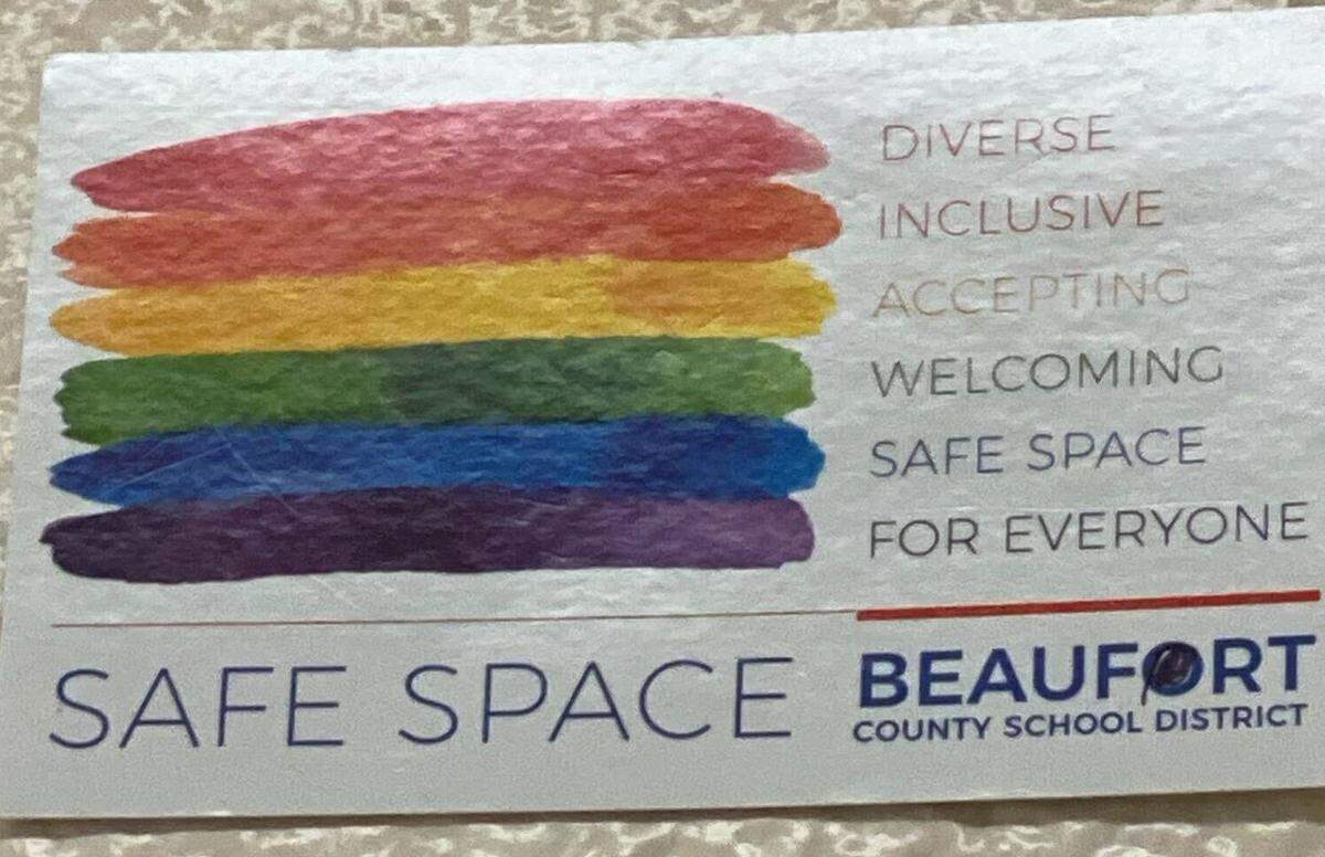 District-provided “Safe Space” stickers.