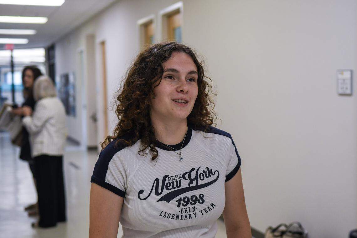 Ashley McDonnell, a Beaufort County high school sophomore, speaks on Aug. 6, 2025, about why she wanted to enroll in the BCSD Tides dual enrollment program with Technical College of the Lowcountry at the New River Campus in Okatie. Students who enroll in the program experience college-level degree courses taught by TCL instructors.