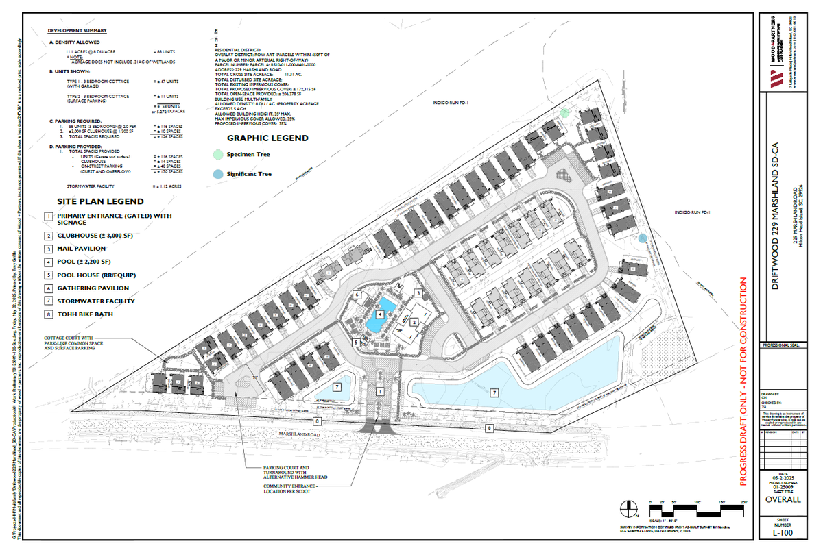 This site plan shows the location of 58 townhomes that will be built on Marshland Road.