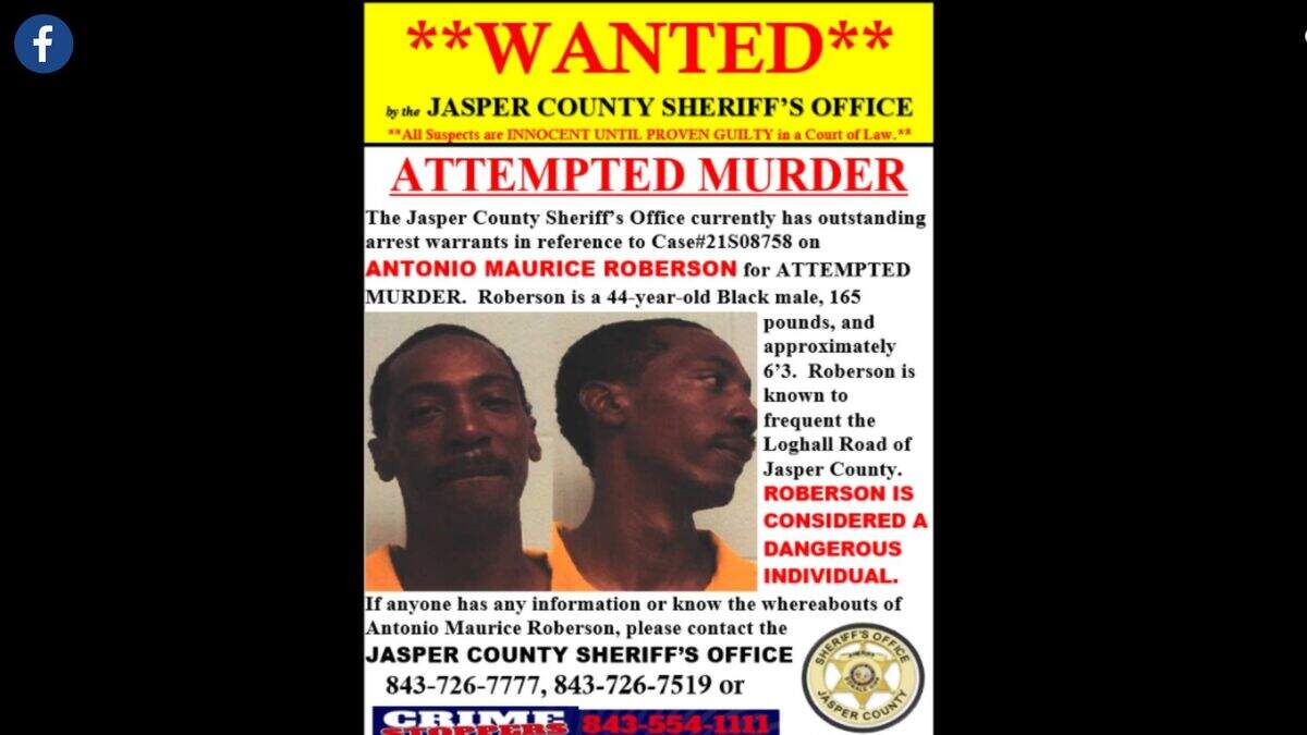 Police are searching for 44-year-old Antonio Maurice Roberson after they say he tried to run over a woman with a car on New Year’s Day, Chief Deputy Jeff Crosby from the Jasper County Sheriff’s Office said.